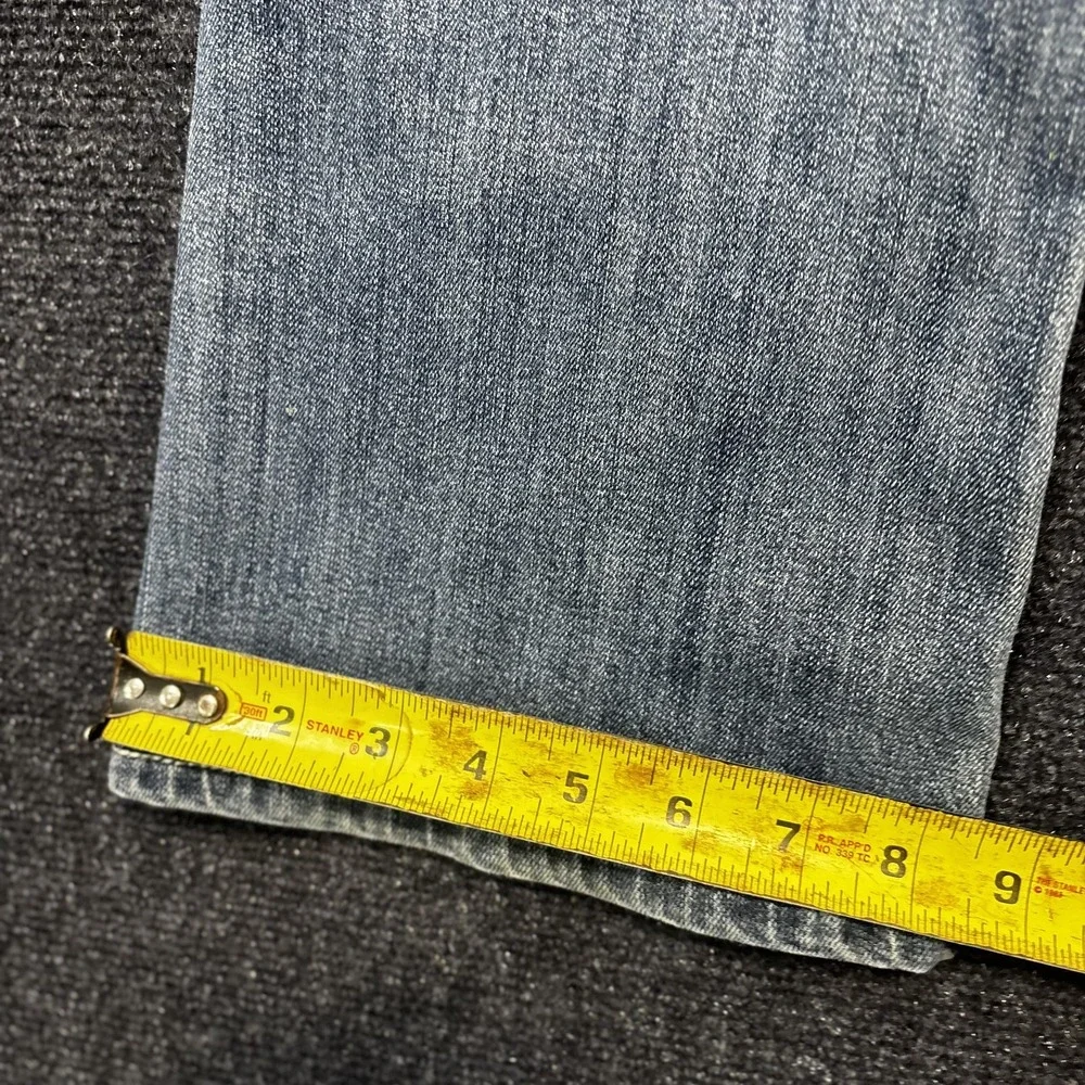 Cowgirl Tuff Co. Bootcut Jeans Womens 27x33 Blue Distressed Embroidered Denim